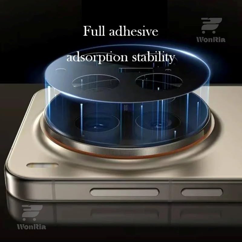 WonRia ® حزمة 1 - واقي عدسة الكاميرا الخلفية لجهاز Vivo X300 Pro 5G - واقي زجاجي [3D متميز] - أسود - Image 2