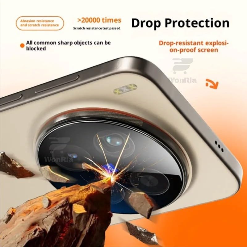 WonRia ® حزمة 1 - واقي عدسة الكاميرا الخلفية لجهاز Vivo X300 Pro 5G - واقي زجاجي [3D متميز] - أسود - Image 5