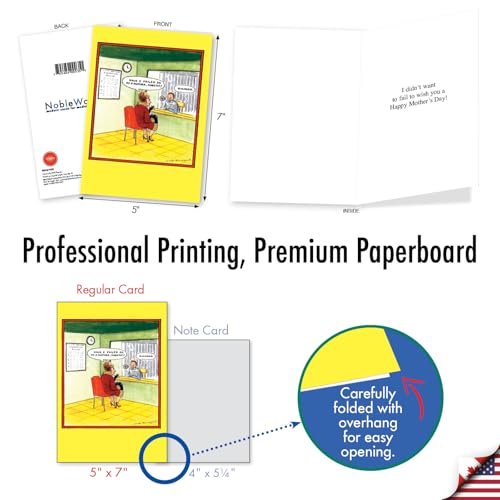 NobleWorks - Funny Cartoon Mother's Day Card - Comic Humor, Mom Notecard w/Envelope - Have I Failed You 0035 - Image 3