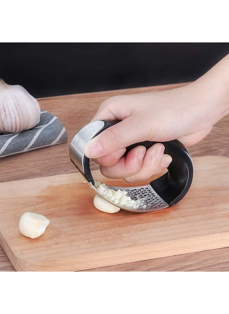 Gopinath Autolink Gopinath Autolink Garlic Press Stainless Steel Kitchen Garlic Crusher and Plastic Portable Ginger Mincer Squeezer Press Rocker Kitchen Chopper with Handle  - Image 1