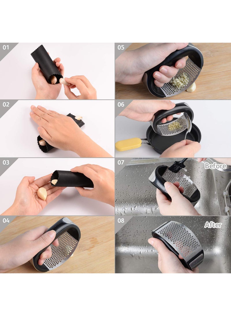 Gopinath Autolink Gopinath Autolink Garlic Press Stainless Steel Kitchen Garlic Crusher and Plastic Portable Ginger Mincer Squeezer Press Rocker Kitchen Chopper with Handle  - Image 5