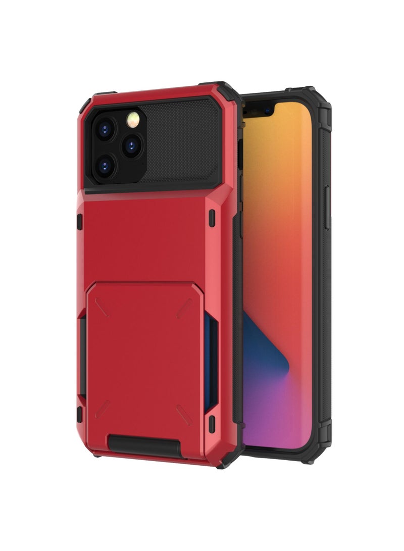 Suteni Card Protective Case Drop-resistant PC+TPU Phone Case for iPhone