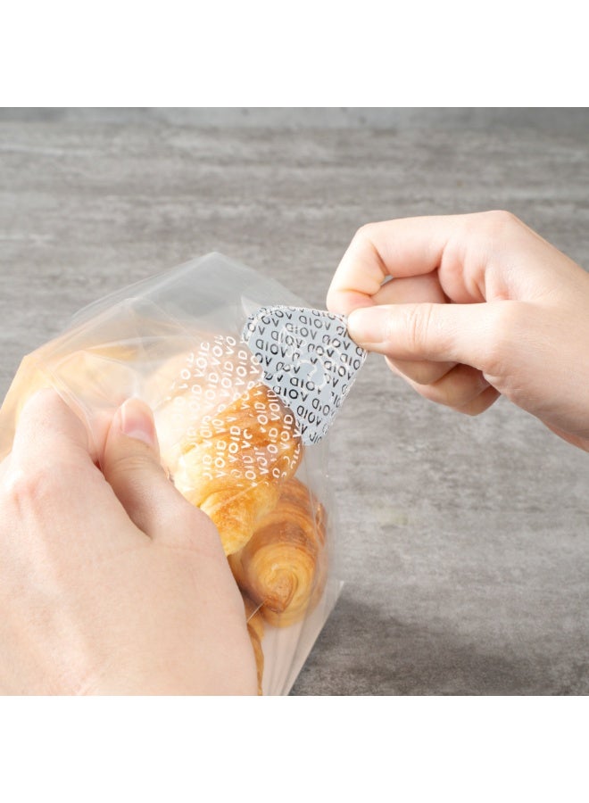 Restaurantware ملصقات Label Tek بحجم 2 بوصة للكشف عن العبث للطعام اللذيذ، 500 ملصق ختم عبث ملفوف - تصميم سبورة، لتوصيل الطعام بأمان، أسود مع خط أبيض ملصقات بلاستيكية للذهاب - Image 5