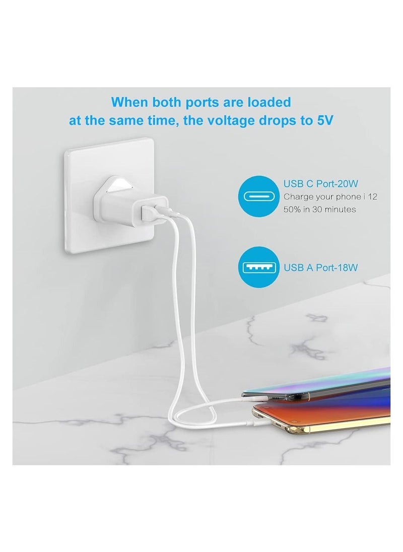 Generic - Dual Port Wall Plug Charging, with for i Phone 13 Pro i Pad, i Phone 12/12 Mini/12 Pro/Max/11/XR/X, Pixel, Samsung Millet - Image 1