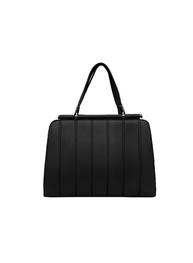 فوسكا شنطة Foska كتف نسائية جلد ناعم – تصميم كلاسيكي للمكتب لون أسود – مقاس 36x25.5 سم - Image 4