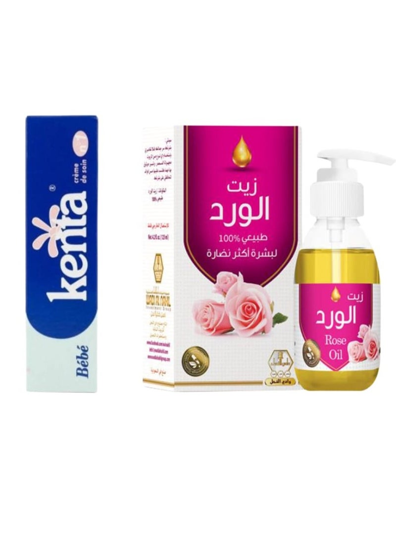 Natural lightening set rose oil and Kenta cream