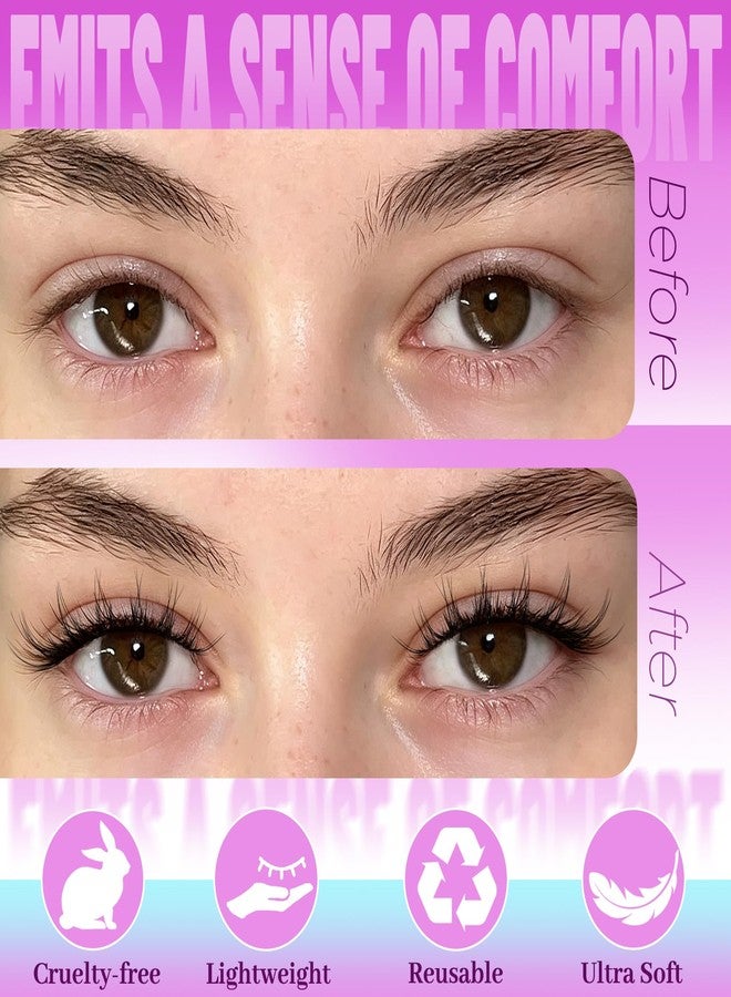 Losha Manga Lashes 7 Pairs Cat Eye Eyelashes Clear Band Anime Lash Natural Foxy Eye Lashes Elegant Comfortable Lash Strip for Daily & Office Wear(Ridge) - Image 4