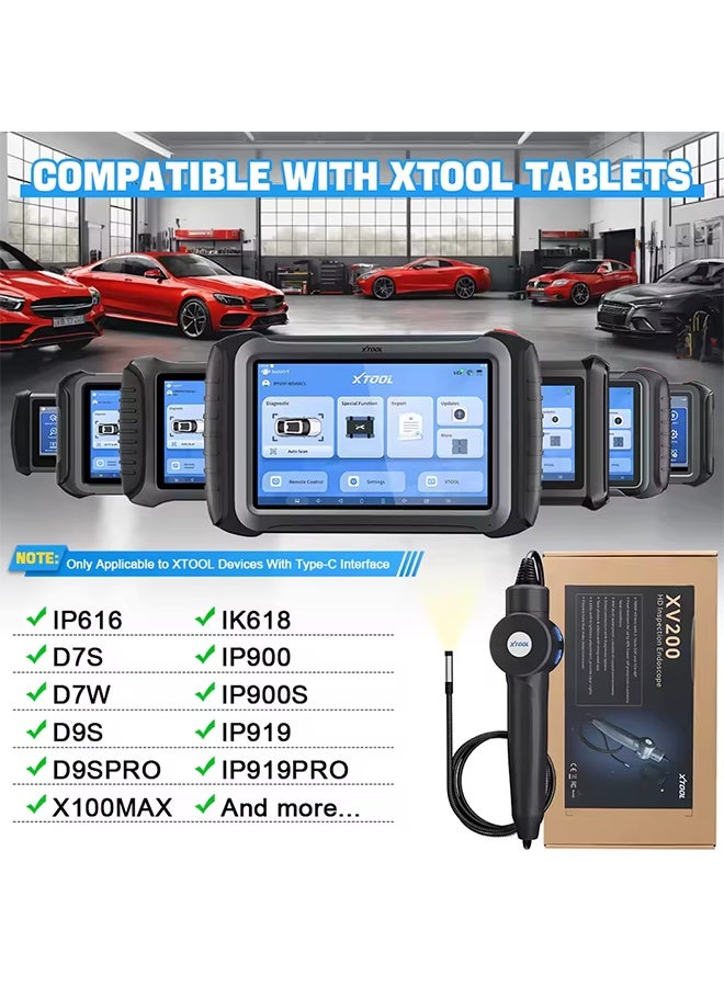 XTOOL XV200 is an upgraded of XV100 8.5mm HD Endoscope Camera Micro 8 LED Car Endoscope Inspection Borescope For D9S X100MAX D7S - Image 4