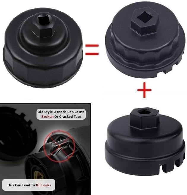 Shonee 65mm 14 Flutes Oil Filter Wrench for Toyota,Lexus,RAV4,Camry,Tundra,Cruiser,Tacoma,Avalon,Highlander,Sienna,Scion,Prius,Corolla-Filter Removal Tool for 64mm-64.8mm Oil filter - Image 5