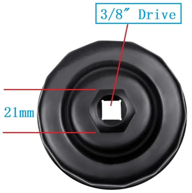 Shonee 65mm 14 Flutes Oil Filter Wrench for Toyota,Lexus,RAV4,Camry,Tundra,Cruiser,Tacoma,Avalon,Highlander,Sienna,Scion,Prius,Corolla-Filter Removal Tool for 64mm-64.8mm Oil filter - Image 4