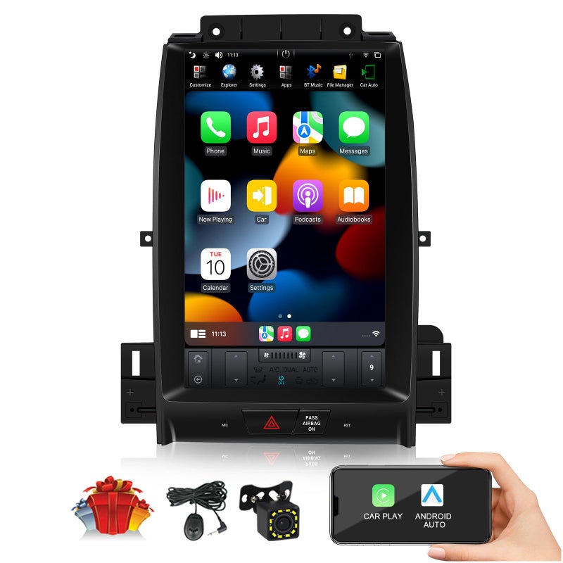 CUSP Car Stereo Radio GPS Navigation System for Ford Taurus 2012 2013 2014 2015 2016 Multimedia Player 133 inch 4K IPS Vertical Screen Android 4G64G Car Play in Dash Kit Head Unit