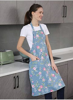 Excefore 3 Pcs Cooking kitchen Baking Aprons for Women with 2 Pockets Vintage Cotton Linen for Cooking Grill and Baking  - Image 2