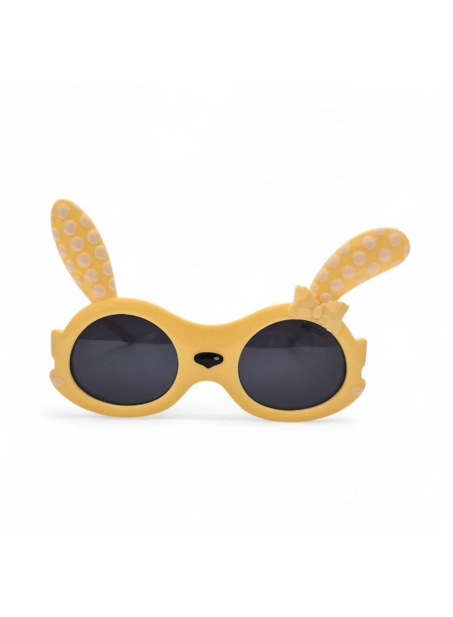Kids Bunny Shape Sunglasses | Cute Cartoon Rabbit Design Protective Shades for Girls – Yellow - Image 2