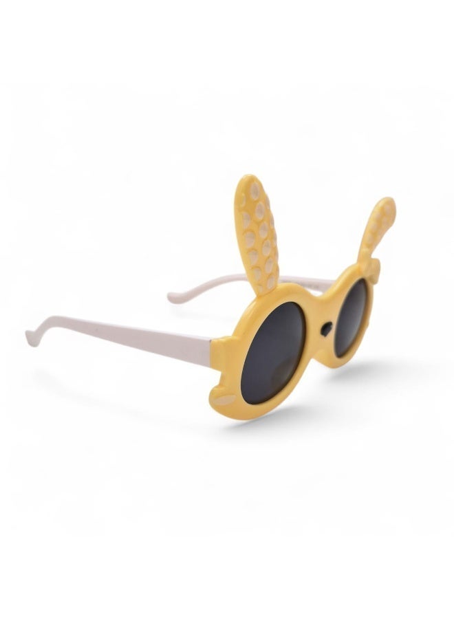 Kids Bunny Shape Sunglasses | Cute Cartoon Rabbit Design Protective Shades for Girls – Yellow - Image 3
