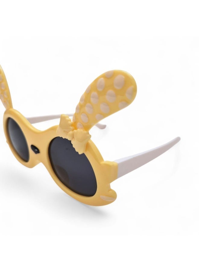 Kids Bunny Shape Sunglasses | Cute Cartoon Rabbit Design Protective Shades for Girls – Yellow - Image 4