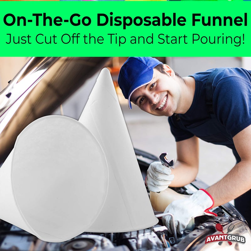 Avant Grub Eco-Friendly  Wax Free 4.5oz White Paper Cone Cups 50Pk. Small Dispenser Cup for Shaved Ice  Office Water Coolers  Sports Teams  Fundraisers. Disposable Craft Funnels for Oil or Protein Powder Drinks - Image 4