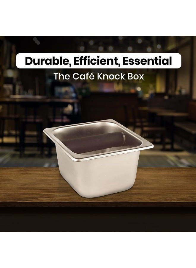Rattleware Heavy-Duty Espresso Knock Box with Splash Guard & Bar Cover – All-Stainless Puck Disposal for Baristas – Durable Replacement Part & Protection for Espresso Machine (6"" x 5.5"" x 4"") - Image 5