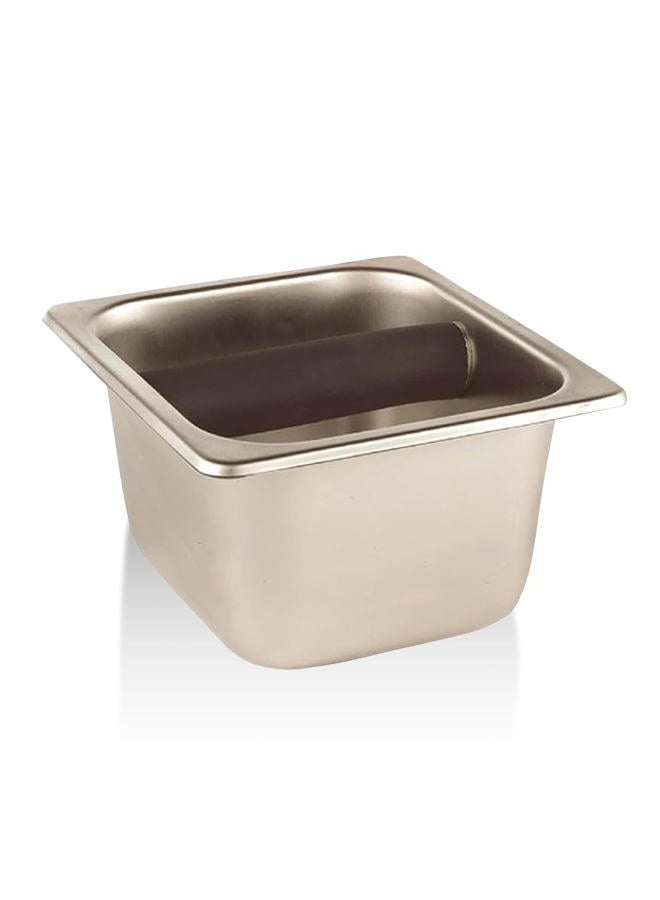 Rattleware Heavy-Duty Espresso Knock Box with Splash Guard & Bar Cover – All-Stainless Puck Disposal for Baristas – Durable Replacement Part & Protection for Espresso Machine (6"" x 5.5"" x 4"") - Image 1