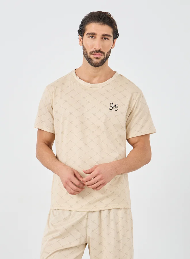 Styli Styli All Over Printed T-Shirt and Shorts Pyjama Set
