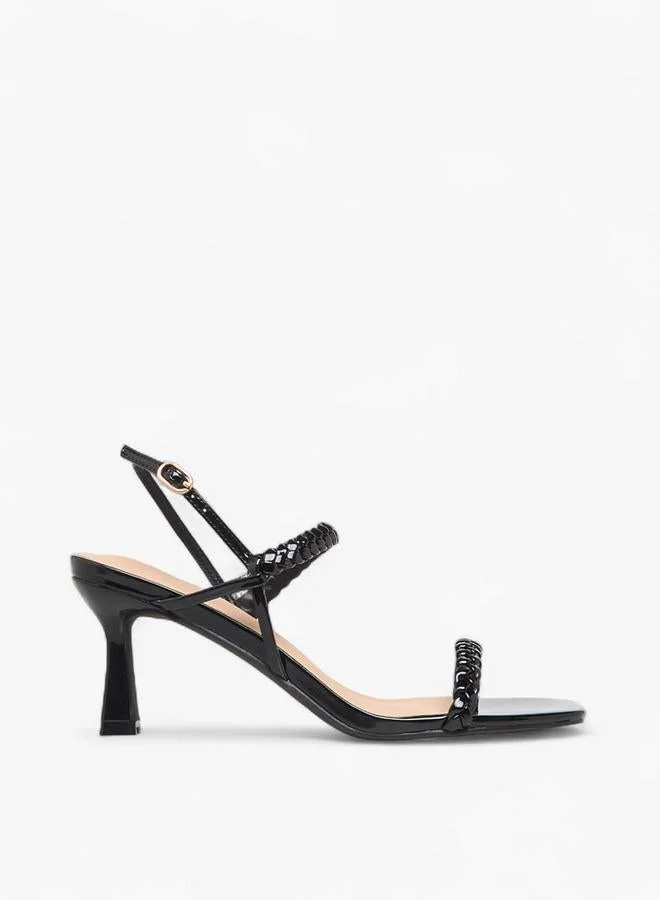 Women Braided Flared Heel Sandals