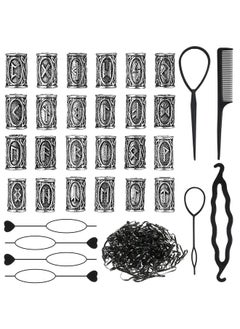 Geosar 24 Piece Norse Vikings Runes Hair Beard Beads For Bracelets Necklace Accessories Diy Includes 7 Pieces Pull Hair Pin Quick Beader Hair Tool And Black Rubber Bands For Women Men  - Image 1