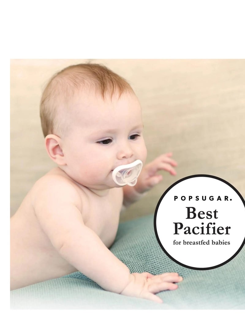 NANOBEBE Baby Pacifiers 0-3 Month 2pk,White - Image 2