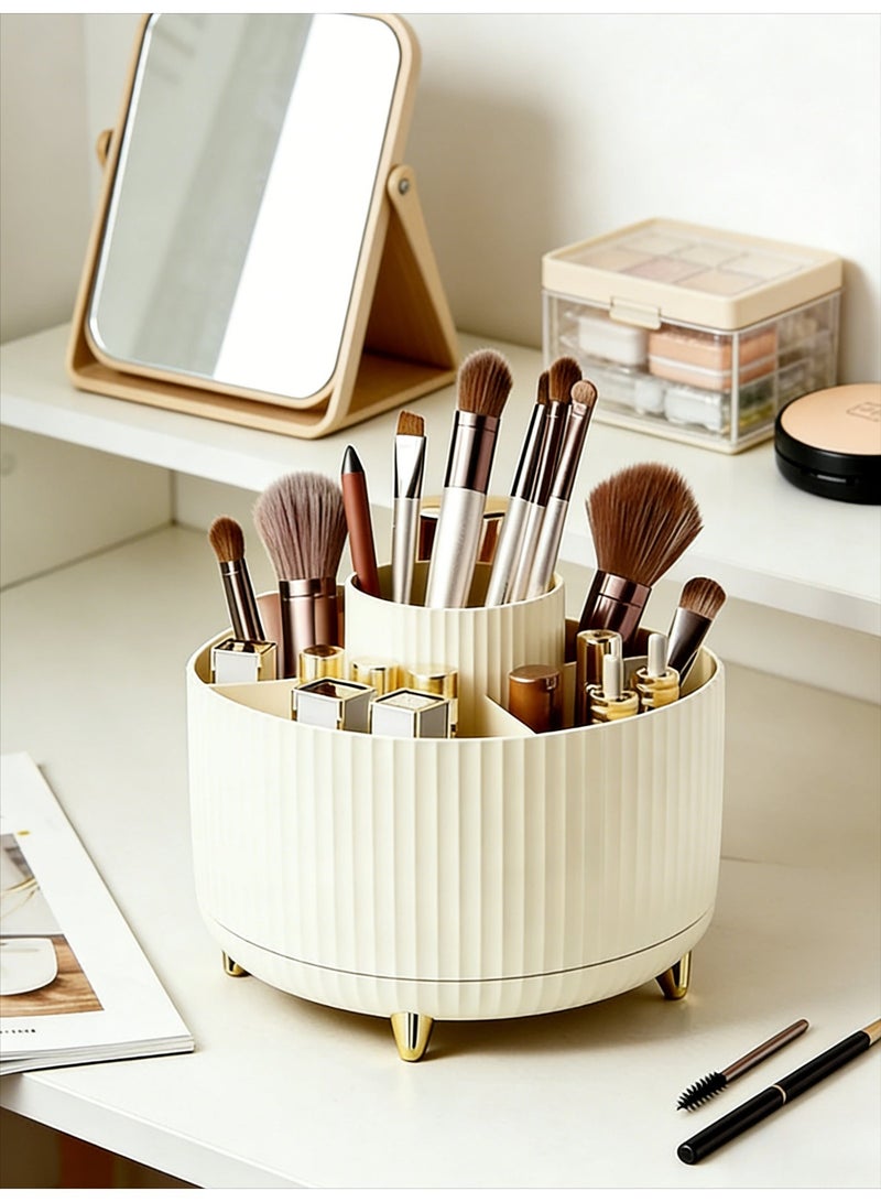 360° Rotating Desktop Organizer, Multi-Compartment Large Capacity Storage Caddy for Pen, Makeup Brush, Home Office & Bathroom Vanity - Image 1