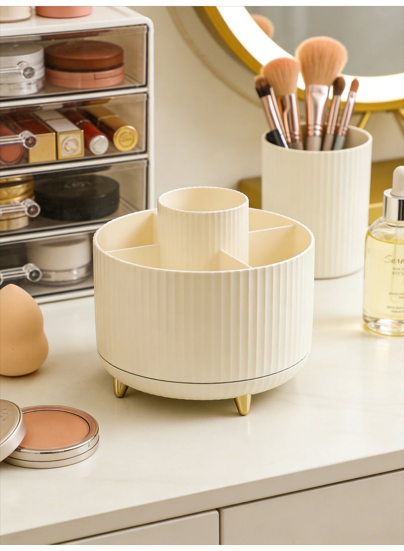 360° Rotating Desktop Organizer, Multi-Compartment Large Capacity Storage Caddy for Pen, Makeup Brush, Home Office & Bathroom Vanity - Image 2