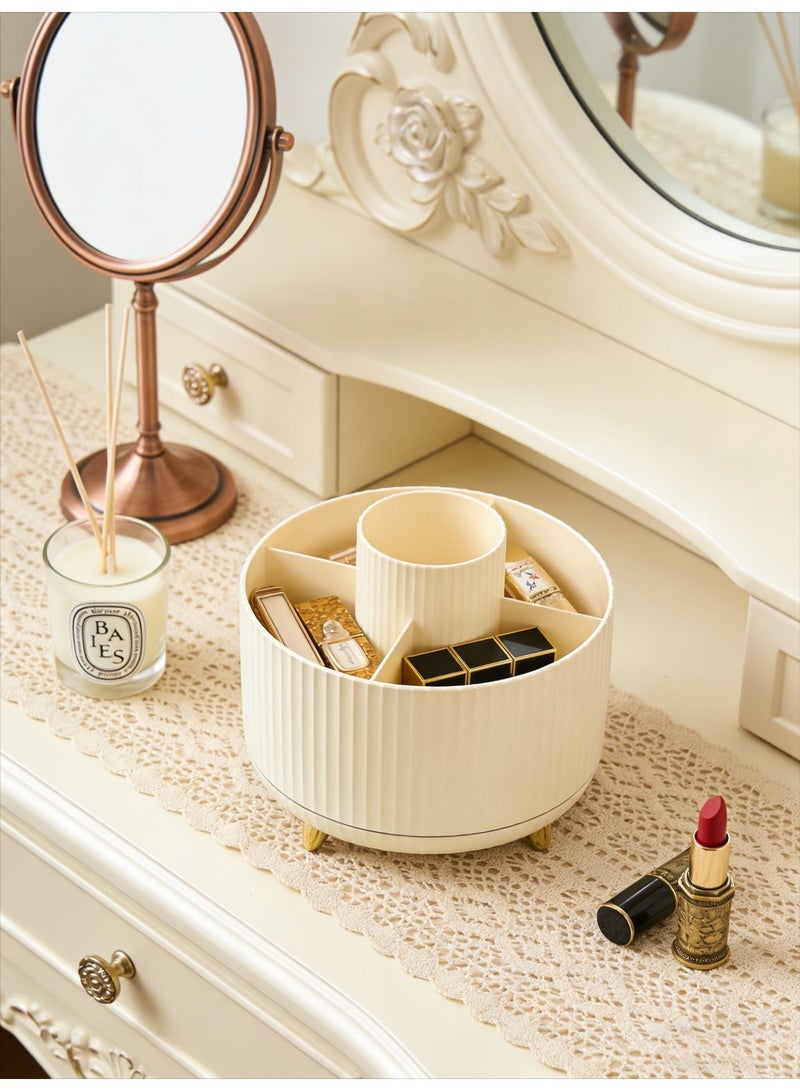 360° Rotating Desktop Organizer, Multi-Compartment Large Capacity Storage Caddy for Pen, Makeup Brush, Home Office & Bathroom Vanity - Image 5