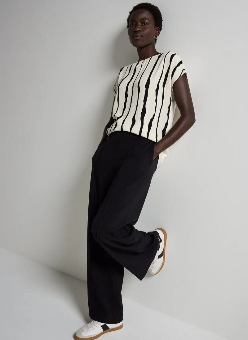 Matalan Et Vous Monochrome Jersey Back Stripe Top