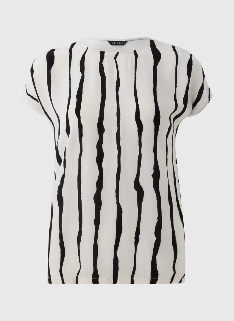 Matalan Et Vous Monochrome Jersey Back Stripe Top