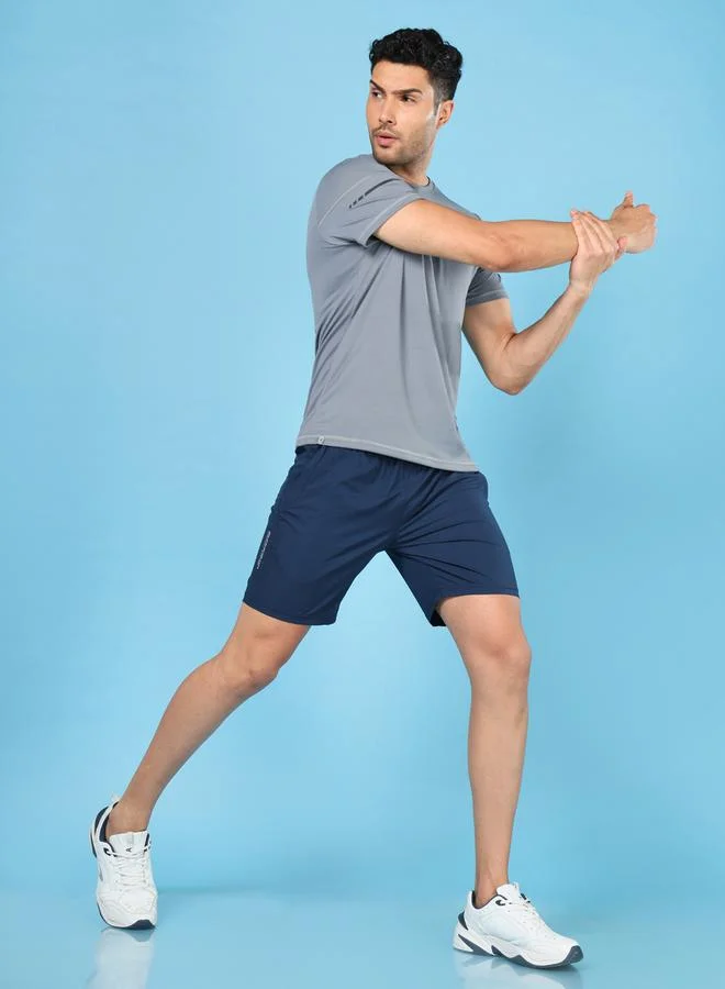 Technosport Solid Relaxed Fit 2-Way Stretch Shorts by Styli