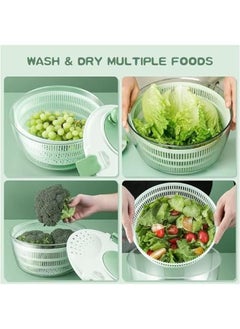 HOOKOR Large Salad Spinner - Vegetable Spin Dryer with Drainage Hole, Container, and Filter - 4L Capacity, BPA-free, Multi-functional Kitchen Helper for Washing Fruits and Vegetables  - Image 2