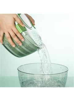 HOOKOR Large Salad Spinner - Vegetable Spin Dryer with Drainage Hole, Container, and Filter - 4L Capacity, BPA-free, Multi-functional Kitchen Helper for Washing Fruits and Vegetables  - Image 3