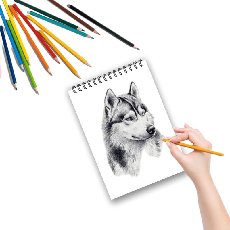 INKLICK 50 Sheet A5 Sketchbook 5.8 x 8.3 Inch | Top Spiral-Bound Sketchpad for Artists | Sketching and Drawing Acid Free Paper, for Doodling (Style 5,6) - Image 4