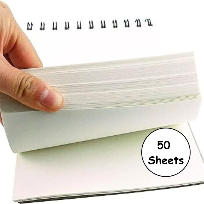 INKLICK 50 Sheet A5 Sketchbook 5.8 x 8.3 Inch | Top Spiral-Bound Sketchpad for Artists | Sketching and Drawing Acid Free Paper, for Doodling (Style 5,6) - Image 3