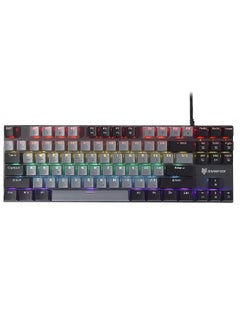 Xunfox K80 Gaming Keyboard - Blue Mechanical Switch – Rainbow backlight – 87 Keys TKL Size – Double Color keycaps – ( Arabic & English Keys ) - pzsku/Z68F1E2CF0ED847AC259BZ/45/_/1734909504/ba0a0a74-eda4-4c07-9df5-f2273f871b53