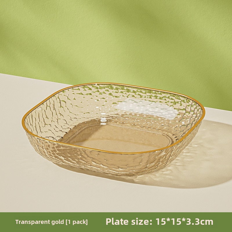 Premium Food-Grade Bone Dish for DiningSingle Pack [Amber Gold] Golden Edge small dish Single Pack [Amber Gold] Golden Edge small dish