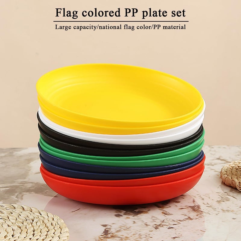 Berglander Plastic Plates Set of 12 Pieces 9 Reusable and Sturdy Unbreakable Dinner Plates Salad Plates Pasta Bowls Dishes for Home Kid Light Weight Easy Carry for Picnic Camping Outdoor - Image 3