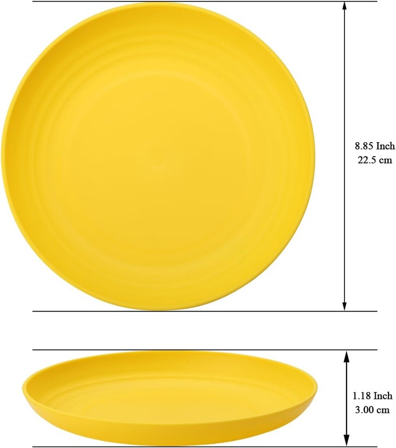 Berglander Plastic Plates Set of 12 Pieces 9 Reusable and Sturdy Unbreakable Dinner Plates Salad Plates Pasta Bowls Dishes for Home Kid Light Weight Easy Carry for Picnic Camping Outdoor - Image 2