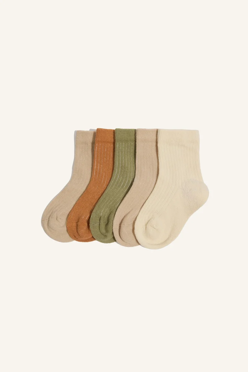 ديفاكتو Baby Boy Printed 5 Piece Short Socks