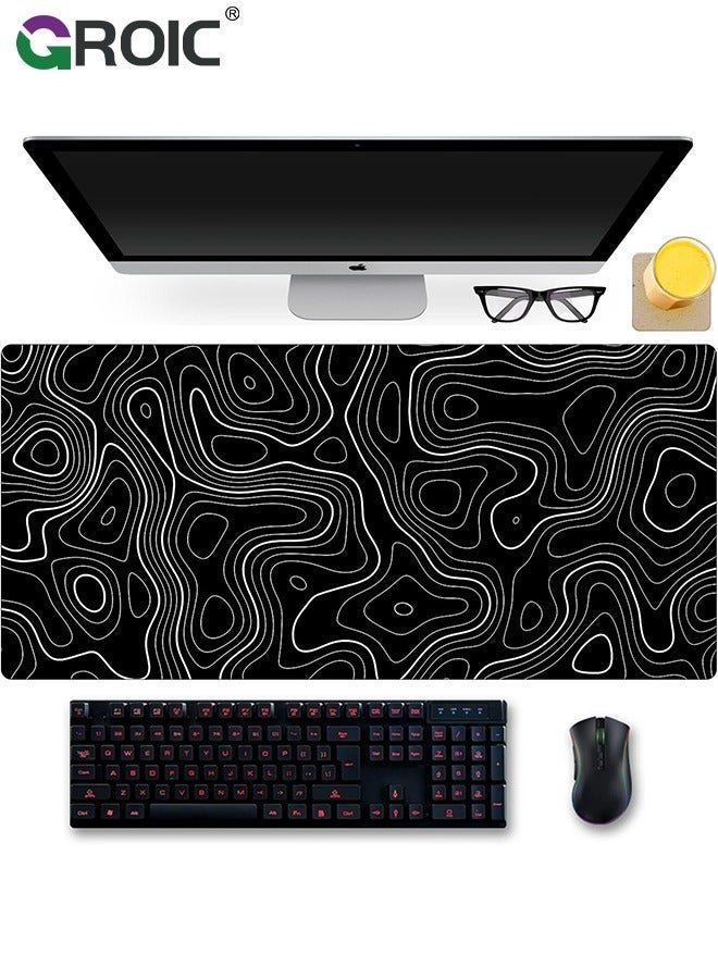GROIC Topographic Contour Gaming Mouse Pad Large for Desk Keyboard and Mat Computer Protector Office Accessories Gifts  - Image 2