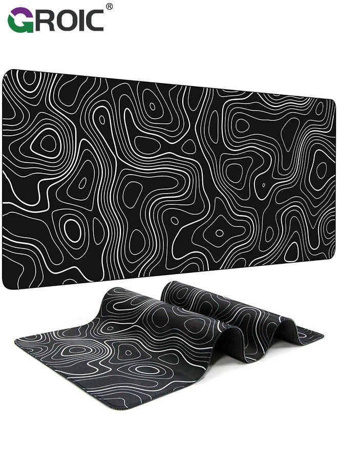 GROIC Topographic Contour Gaming Mouse Pad Large for Desk Keyboard and Mat Computer Protector Office Accessories Gifts  - Image 1