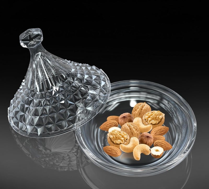 Glass Cone Sugar Bowl with Lid for Nuts and Sauce 230ml - Clear - Image 4