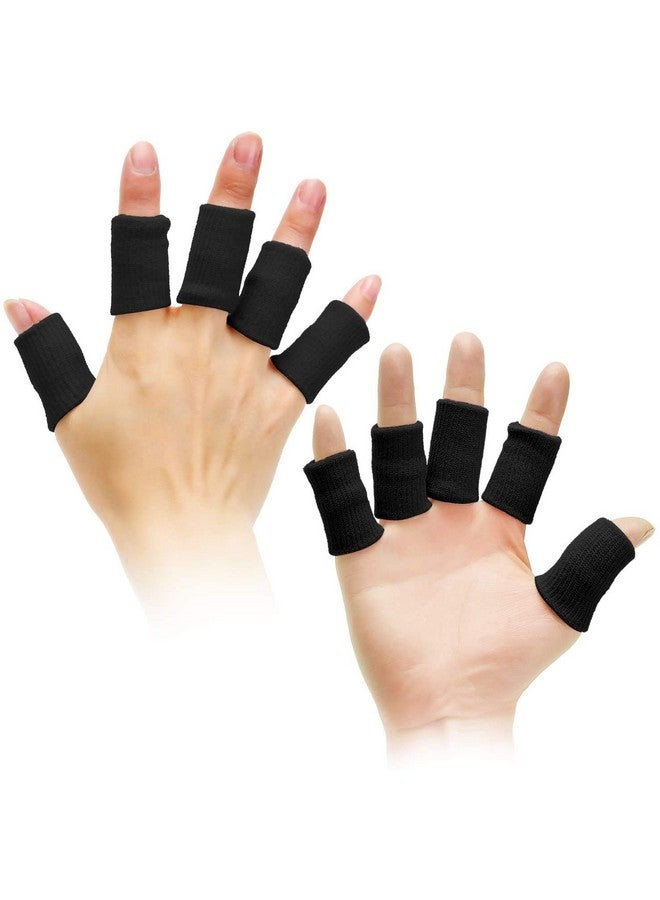 Cute critters 10Pcs Finger Sleeves Protectors Thumb Brace Support Elastic Compression Protector For Relieving Pain, Arthritis,Trigger Finger, Sports (Black), Free size - Image 1
