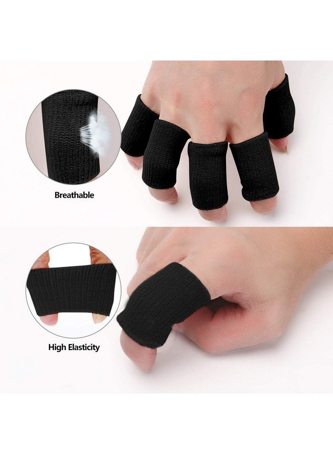 Cute critters 10Pcs Finger Sleeves Protectors Thumb Brace Support Elastic Compression Protector For Relieving Pain, Arthritis,Trigger Finger, Sports (Black), Free size - Image 5