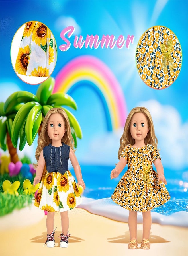 ARTST American 18 inch Doll Clothes Accessories, 18PCS Doll Clothes Outfit Dress for 18 inch, Valentine's Gift for Girls(10 Set) - Image 3