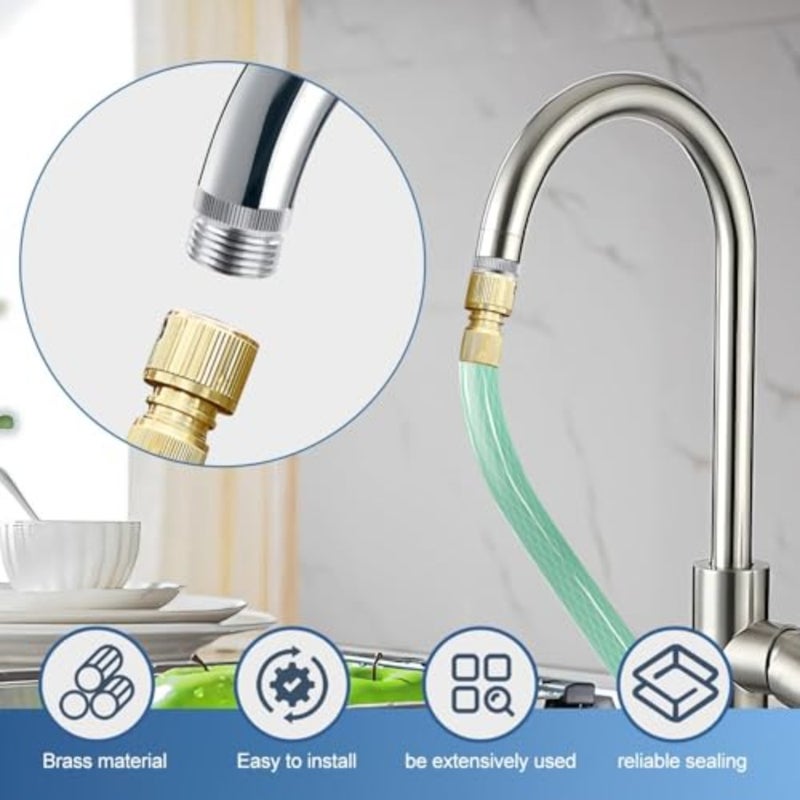 Bukela 2 Pack Brass Faucet to Hose Adapter with Aerator Polished Chrome Finish, 3/4" GHT Thread, for Garden or Kitchen - Image 3