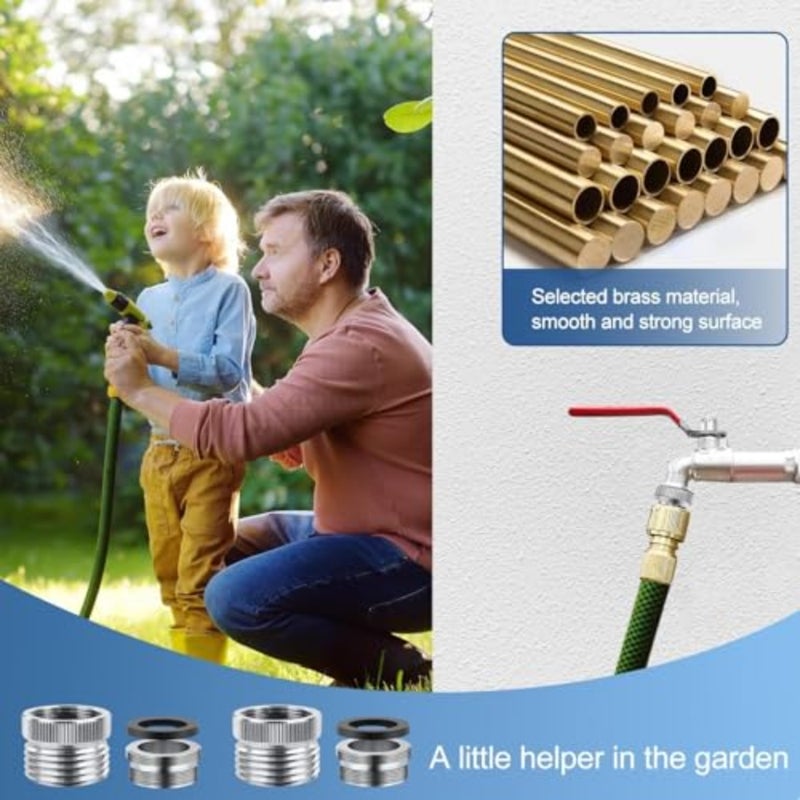 Bukela 2 Pack Brass Faucet to Hose Adapter with Aerator Polished Chrome Finish, 3/4" GHT Thread, for Garden or Kitchen - Image 5