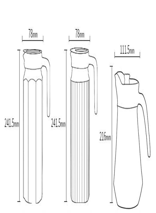 VILON Premium 1100ml Glass Water Jug with Plastic Lid & Handle | 1.1L Transparent Beverage Carafe for Home, Office, Etc. | Pitcher for Serve Water, Milk, Juice, Beverage, Chaas, Cocktail (Lining Jug) - Image 4